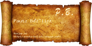 Pautz Bálint névjegykártya